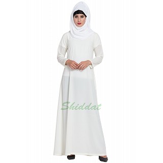 A-line inner abaya- White